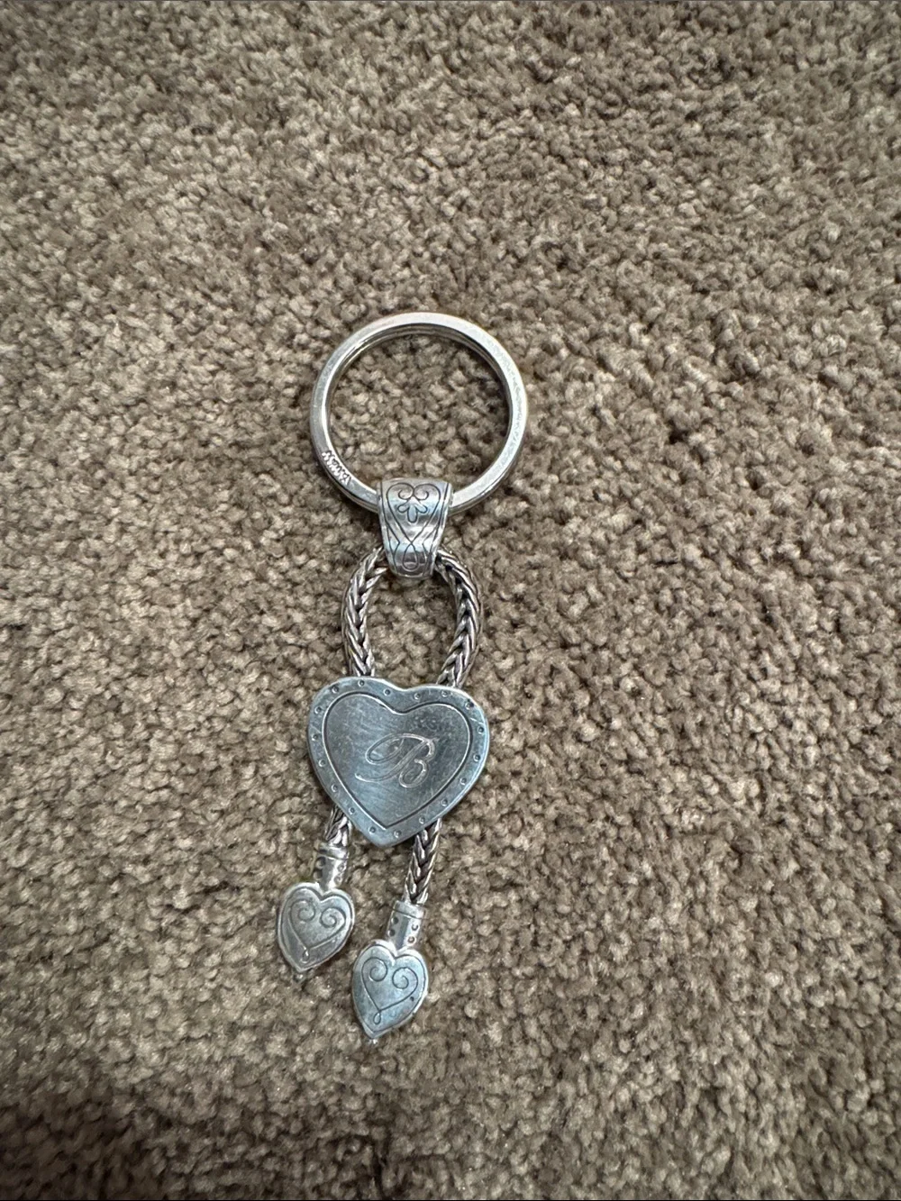 Brighton Eliza key fob heart keychain bag charm with dustbag